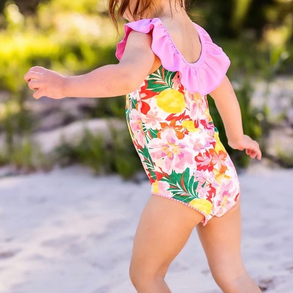 NWT Matilda Jane Luna Pink Hibiscus Swimsuit - Picture 6 of 11